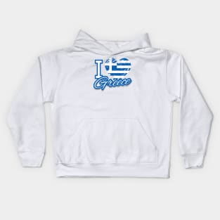 I Love Greece Kids Hoodie